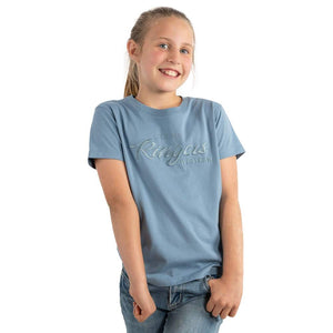 Ringers Western Sheffield Kids Embroidery Logo Classic Fit Tee Faded Denim