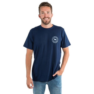 Ringers Western Signature Bull Mens Loose Fit Tee Navy w White