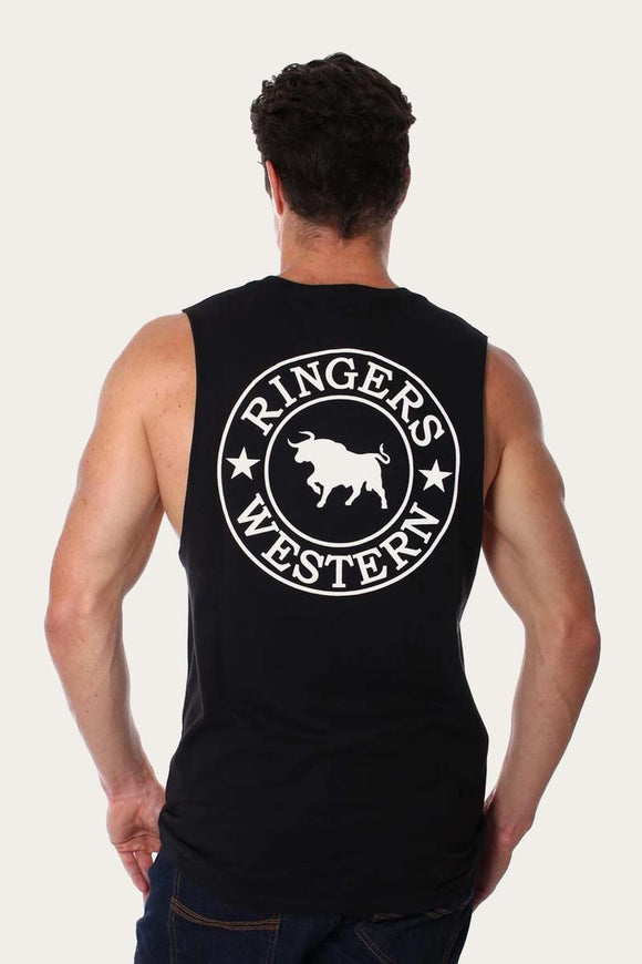 Ringers Western Signature Bull Mens Muscle Tank Black w White