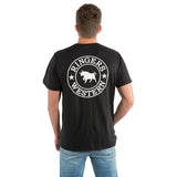 Ringers Western Signature Bull Mens Loose Fit Tee Black w White