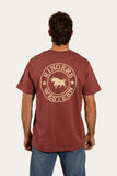 Ringers Western Signature Bull Mens Loose Tee Washed Burgundy
