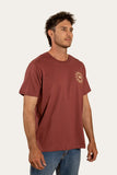 Ringers Western Signature Bull Mens Loose Tee Washed Burgundy