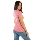 Ringers Western Signature Bull Wmns Fitted Classic Tee Dusty Rose w White Print