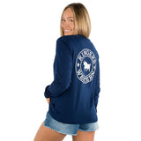 Ringers Western Signature Bull Wmns Long Sleeve Tee Navy w White