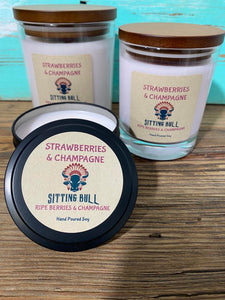 Sitting Bull Candle - Strawberries & Champagne Large