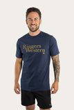 Ringers Western The Lodge Mens Classic Fit Tee Midnight Marle w Plantation Print