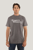 Ringers Western The Lodge Mens Classic Fit Tee Charcoal Marle & White
