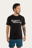 Ringers Western The Lodge Mens Classic Fit Tee Black w White Print