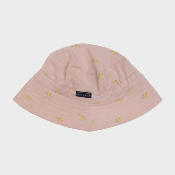 Korango Unicorn Print Cotton Sun Hat Dusty Pink