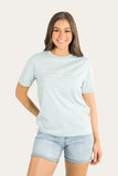 Ringers Western Urban Wmns Loose Fit Embroidered Tee Ether Blue
