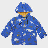 Korango Kids Dinosaur Colour Change Raincoat Victoria Blue