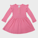 Korango Soft Cotton Modal Frill Dress Hot Pink