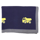 Korango Knit Blanket w Truck Design Navy