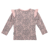 Korango Kids Tiger Stripes Frill Top Dusty Pink
