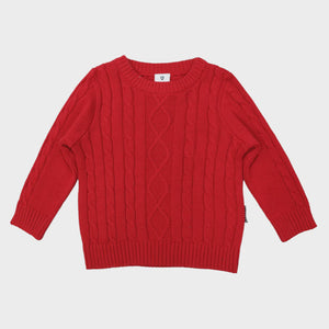 Korango Kids Textured Knit Sweater Red