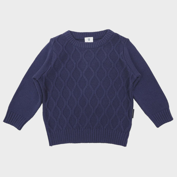 Korango Kids Pattern Knit Sweater Navy