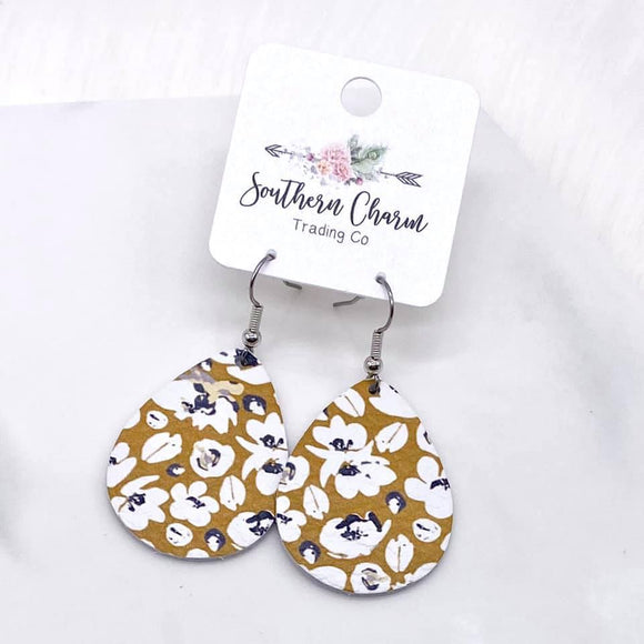 Southern Charm Mini Mustard Floral Earrings
