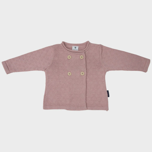 Korango Baby Textured Knit Jacket Dusty Pink