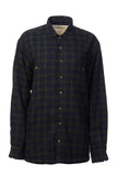Lee Valley Collar Fleece Lined Flannel Unisex Shirt Green Tartan