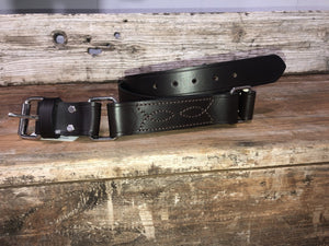 Ringer Hobble Belt w Squares 38mm Brown