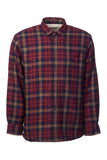 Lee Valley Collar Fleece Lined Flannel Unisex Shirt Maroon Check